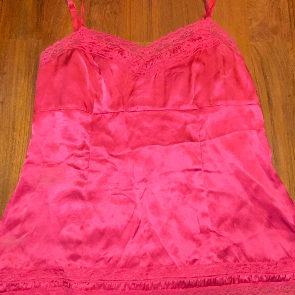 Lace Pink Spaghetti Strap Camisole Size Medium.